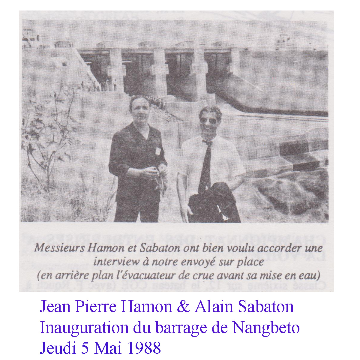 Hamon sabaton inauguration nangbeto 5 mai 1988 a
