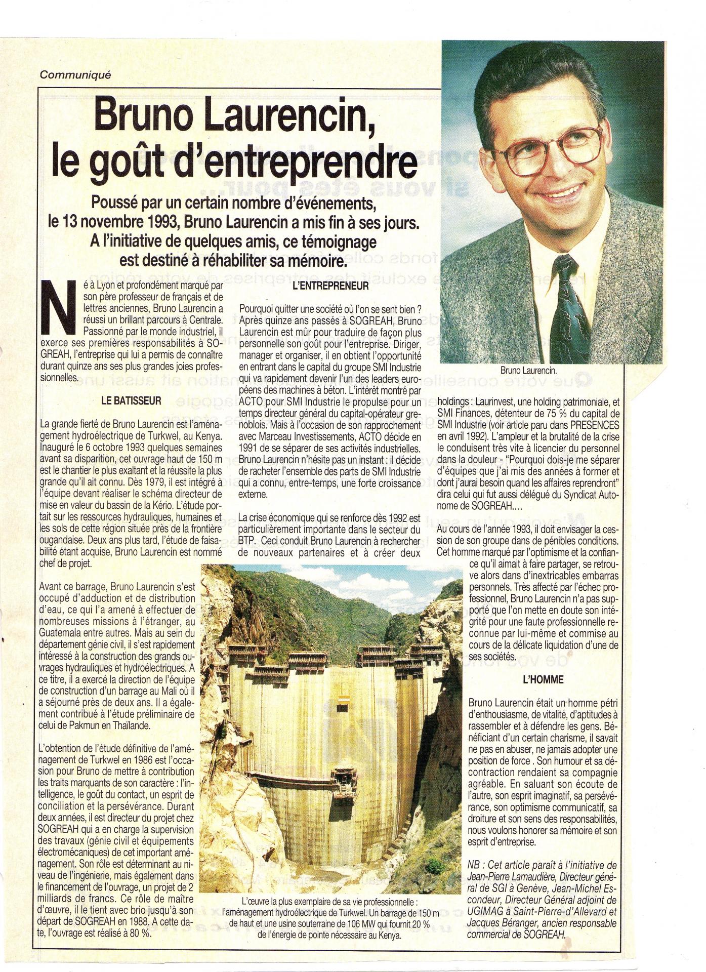 Laurencin bruno article 1993