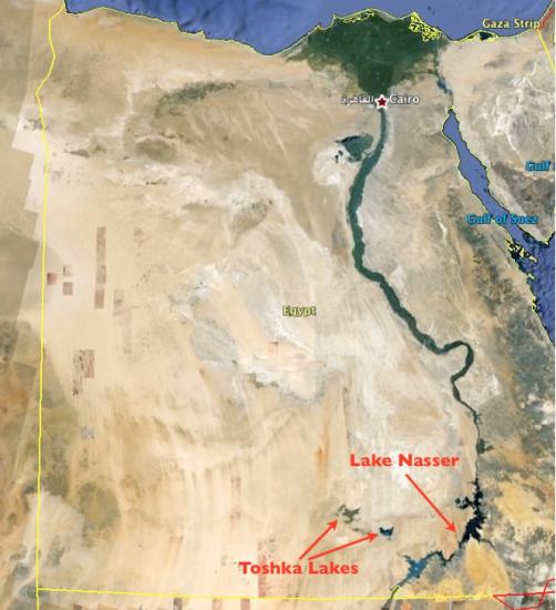 Satellite view toshka egypt