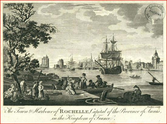 Le port de la Rochelle Gravure anglaise