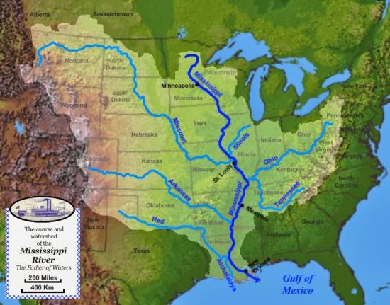 Mississippi watershed map