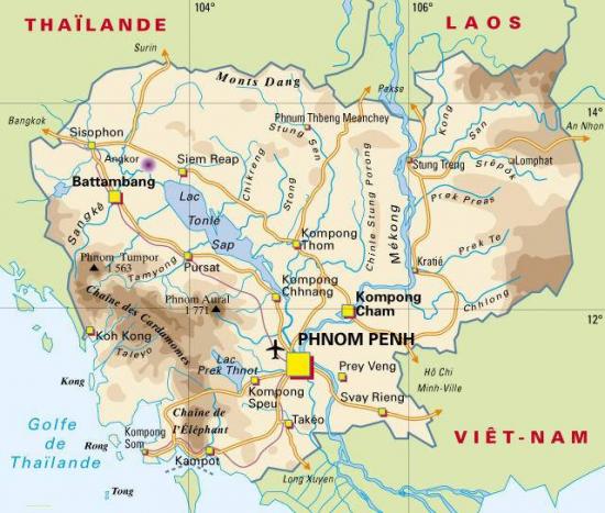 Carte administrative cambodge